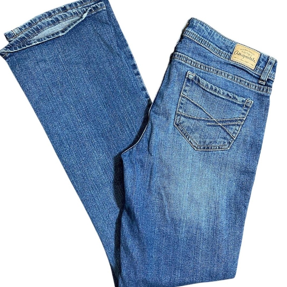 Aeropostale Chelsea Bootcut Jeans Size 8 Reg Medium Wash Y2K 2000s Stretch‎ - Picture 12 of 13